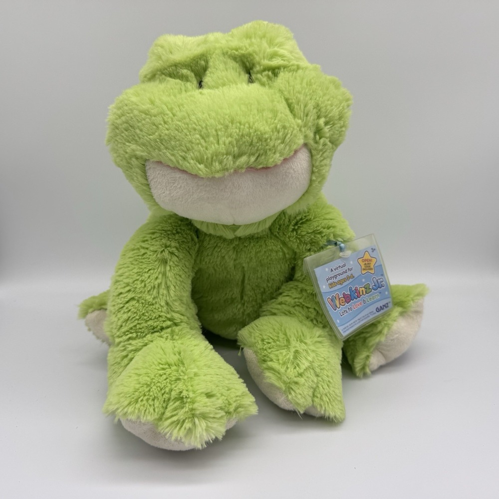 Webkinz Jr Frog Plush 12" Ganz WJ105 New With Sealed Code Tag Retired